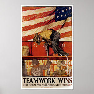Teamwork Wins Poster