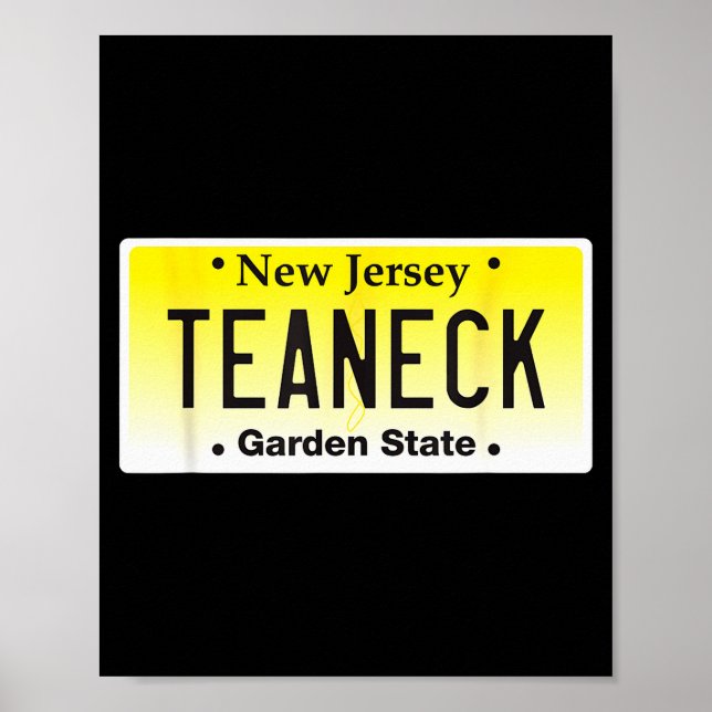 Teaneck New Jersey Hometown Nj License Plate Graph Poster (Front)