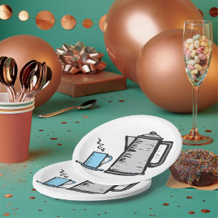 Teapot And Cup Paper Plate