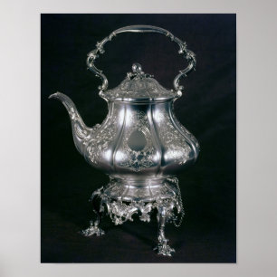 Teapot and kettle with lampstand and burner poster