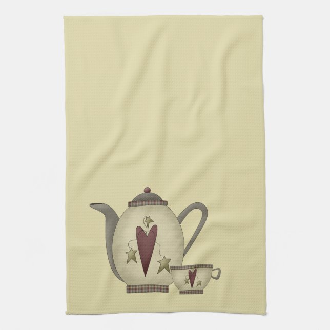 Teapot and Teacup Tea Towel (Vertical)