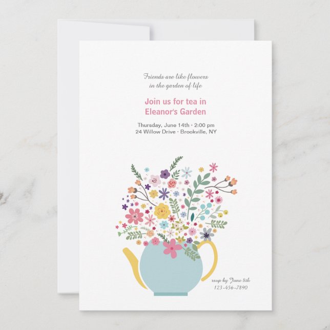 Teapot Arrangement Invitation (Front)
