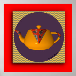 Teapot Art Kitchen Restaurant Cafe Tea Time Poster