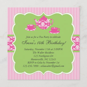 Teapot Birthday Party Invitation
