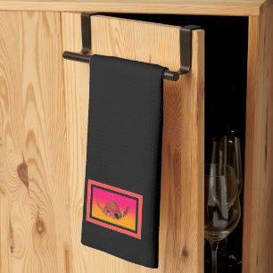 Teapot Black  Tea Towel