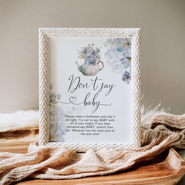Teapot blue Hydrangeas Don't say baby game Poster (Creator Uploaded)