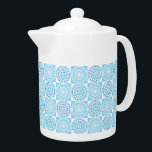 Teapot-Blue Tile<br><div class="desc">This teapot is shown in white with a lovely faux blue tile print.
Medium size shown.
Customise this item or buy as is.






Stock Print
freepik.com</div>