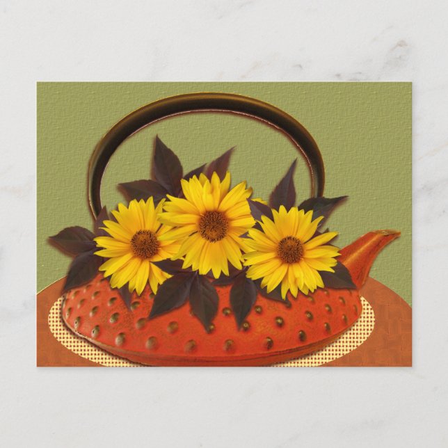 teapot bouquet postcard (Front)