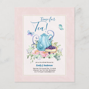 Teapot Bridal Shower Teatime Afternoon Tea Invites Flyer