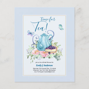 Teapot Bridal Shower Teatime Afternoon Tea Invites Flyer