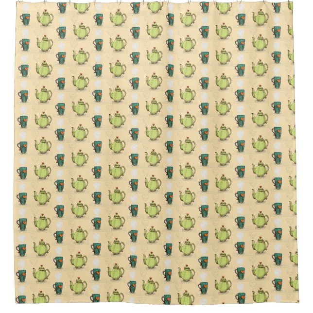 TEAPOT COFFEE SHOWER CURTAIN (Front)