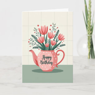 Teapot Floral Celebration Card