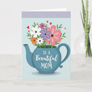 Teapot Floral Mothers Day Card