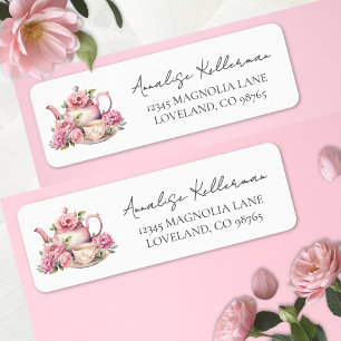 Teapot Floral Return Address Label