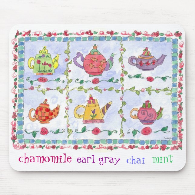 Teapot Flower Sampler Chamomile Mouse Pad (Front)