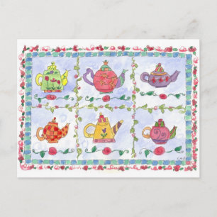 Teapot Flower Sampler Postcard
