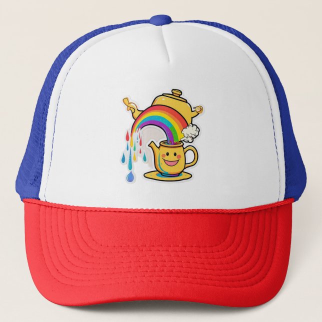 “Teapot Magic and Rainbows” Trucker Hat (Front)