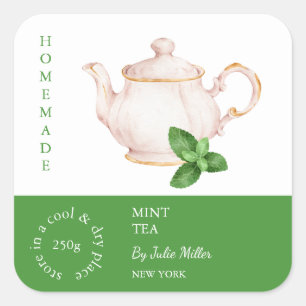 Teapot Mint Tea Label
