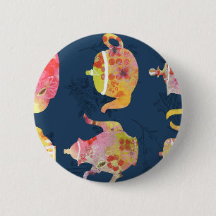 Teapot obsession 6 cm round badge