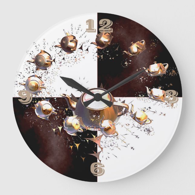 Teapot Party Large Clock (Front)