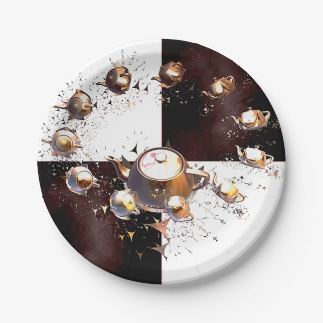 Teapot Party Paper Plate (Front)