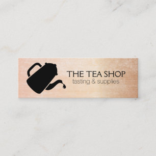 Teapot Pour   Metallic Texture Mini Business Card