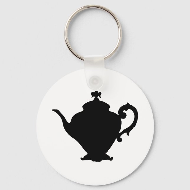 Teapot Silhouette Key Ring (Front)