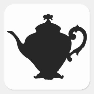 Teapot Silhouette Square Sticker