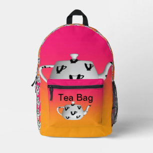 Teapot Tea Bag Pink Yellow Funny Backpack