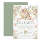 Teapot & Tea Cups Whimsical Wildflowers Birthday