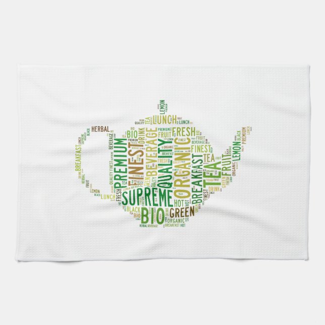 Teapot text design tea towel (Horizontal)