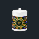 Teapot with Brazil Colours Design<br><div class="desc">Elevate your tea time with our exquisite teapot featuring Brazil’s warm colours and glittering precious stones in a vibrant, luxurious design! This teapot is more than just a functional item; it’s a stunning work of art that celebrates Brazil’s cultural heritage. The warm, iconic hues of Brazil’s flag are beautifully enhanced...</div>