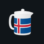 Teapot with flag of Iceland<br><div class="desc">This teapot with the flag of Iceland brings a touch of Icelandic pride to your tea time, offering both a functional and decorative addition to your collection. The design features the striking red, white, and blue colours of the Icelandic flag, creating a visually appealing piece that honours Iceland’s heritage. Whether...</div>