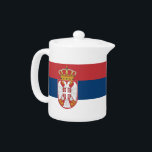 Teapot with flag of Serbia<br><div class="desc">Add a touch of Serbian pride to your tea time with this elegant teapot featuring the flag of Serbia! Designed for both function and national pride, this stylish teapot showcases the vibrant colours and emblem of the Serbian flag, making it a meaningful and eye-catching addition to any kitchen or dining...</div>