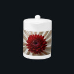 Teapot with Japanase Colours Design<br><div class="desc">Elevate your tea experience with this exquisite teapot featuring Japan Colours. The design showcases a striking red chrysanthemum at the centre, elegantly set against a soft white satin veil, symbolising the beauty and grace of Japanese culture. Whether used for daily tea rituals or as a decorative centerpiece, this teapot brings...</div>