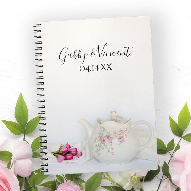 Teapot with Pink Roses Wedding Guest Book (Creator Uploaded)