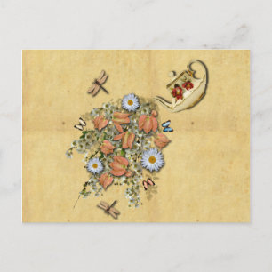 Teapot With Spring Things Postcard