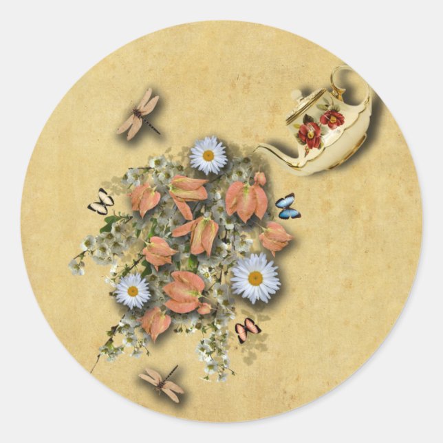 Teapot With Spring Things- Stickers (Front)