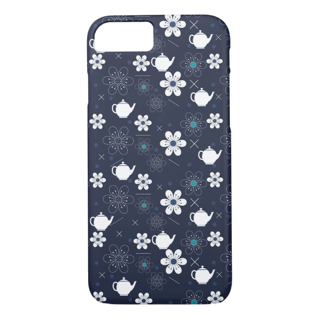 Teapots and Flowers Case-Mate iPhone Case (Back)