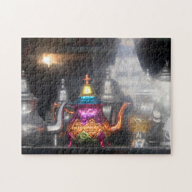 Teapots For Sale At Market Jigsaw Puzzle (Horizontal)
