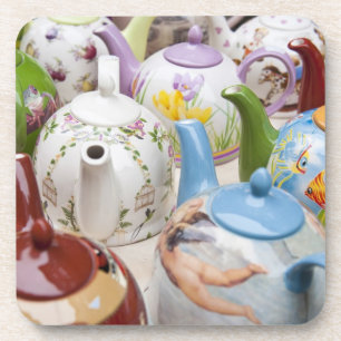Teapots on sale in Leipzig, Germany Coaster
