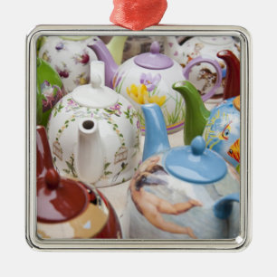 Teapots on sale in Leipzig, Germany Metal Tree Decoration