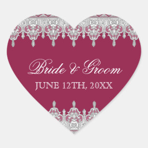 Tear Drop Lace, Burgundy Red Seal or Sticker