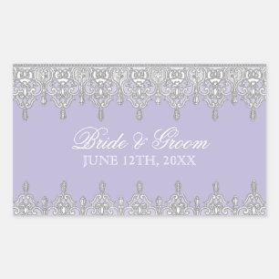 Tear Drop Lace, Lavender Wedding Seal or Sticker