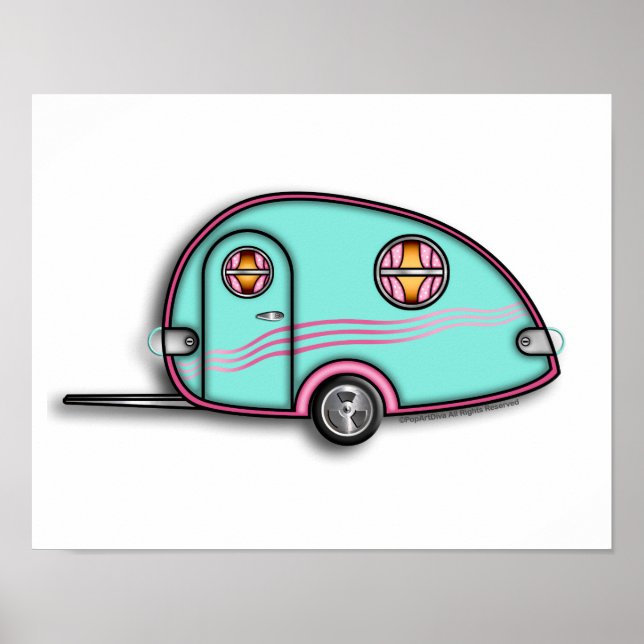 Tear Drop RV Travel Trailer 11 x 14 POSTER (Front)