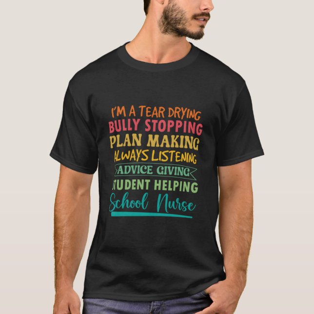 Tear Drying Student Helg School Nurse Motivational T-Shirt (Front)