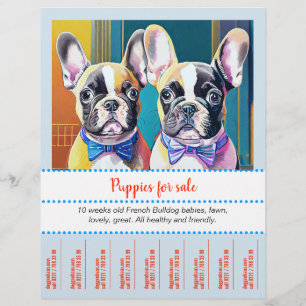 Tear off French Bulldog Puppy Flyer