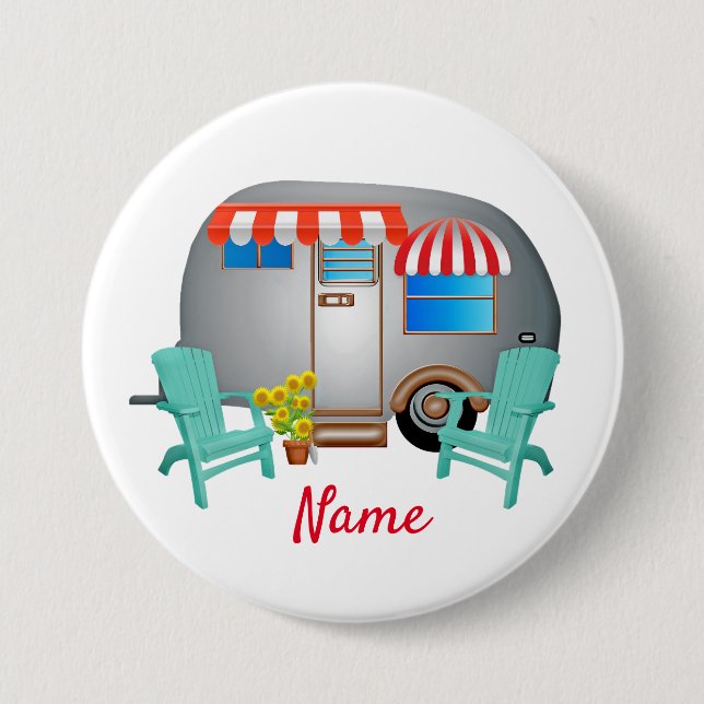 Teardrop Caravan Camper Thunder_Cove  7.5 Cm Round Badge (Front)
