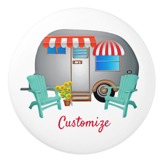 Teardrop Caravan Camper Thunder_Cove  Ceramic Knob (Front)