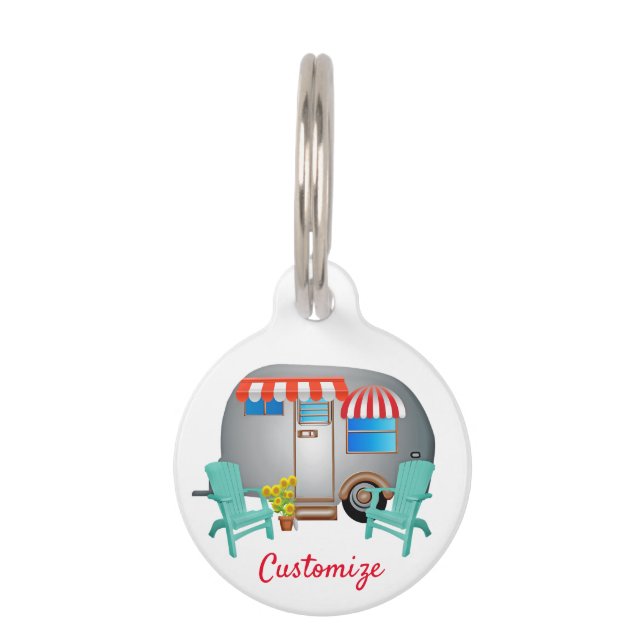 Teardrop Caravan Camper Thunder_Cove Pet Tag (Front)